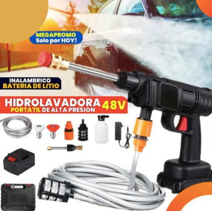Hidrolavadora Portátil de Alta Presión 48v + 2 Baterias + Maletín Con Accesorios
