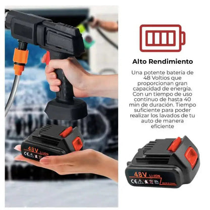 Hidrolavadora Portátil de Alta Presión 48v + 2 Baterias + Maletín Con Accesorios